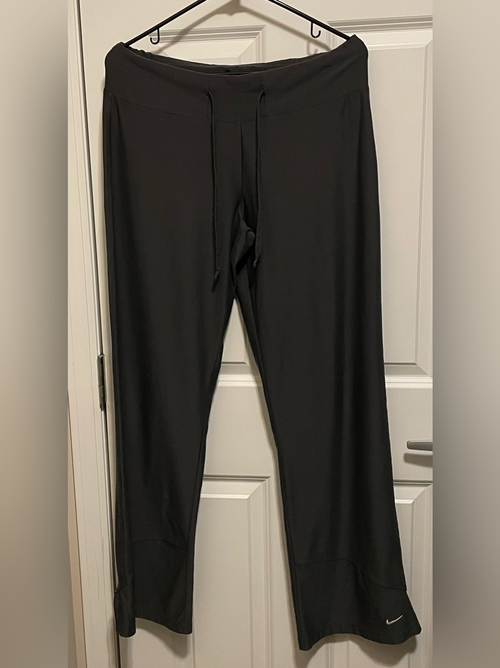 VTG 2007 Nike Flowy Lightweight Track Pants Ankle Slits Y2K Gray L
